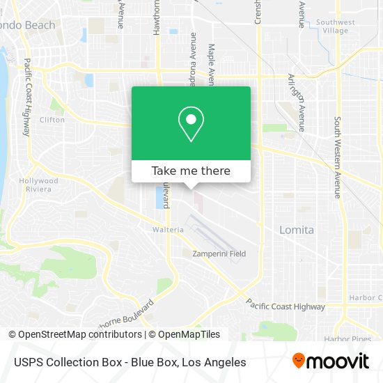 Mapa de USPS Collection Box - Blue Box