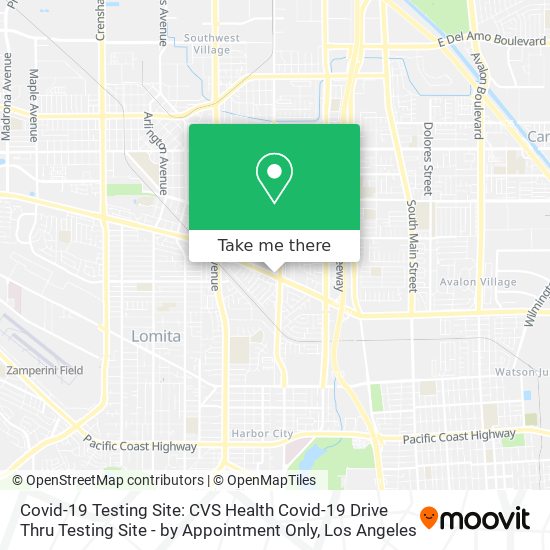 Covid-19 Testing Site: CVS Health Covid-19 Drive Thru Testing Site - by Appointment Only map