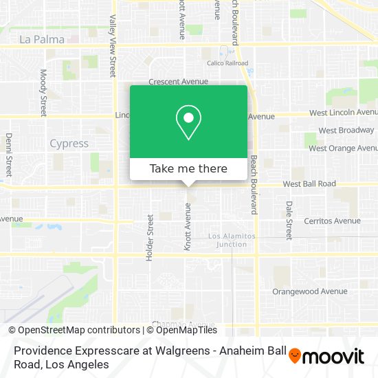 Mapa de Providence Expresscare at Walgreens - Anaheim Ball Road