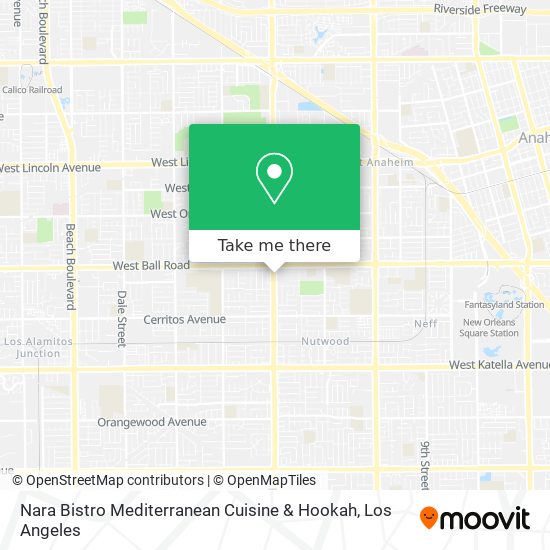 Nara Bistro Mediterranean Cuisine & Hookah map