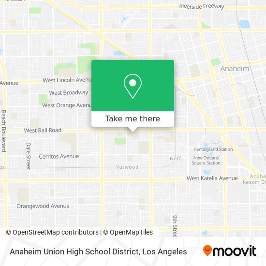 Anaheim Union High School District map