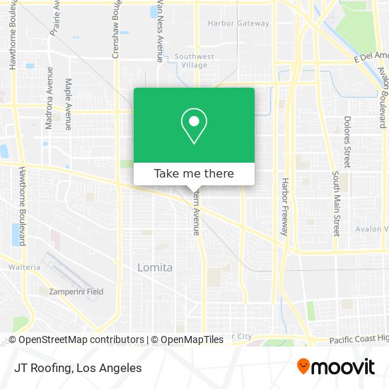 JT Roofing map