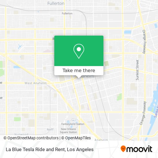 La Blue Tesla Ride and Rent map