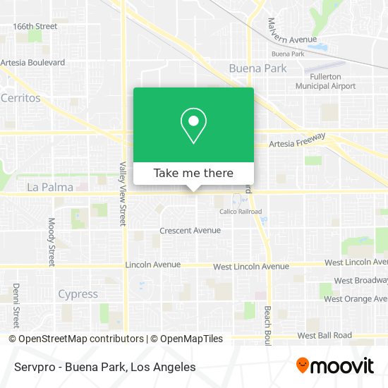 Mapa de Servpro - Buena Park