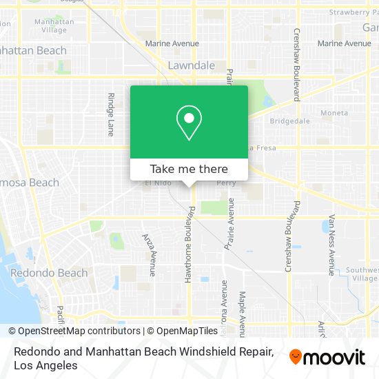 Mapa de Redondo and Manhattan Beach Windshield Repair