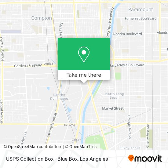 Mapa de USPS Collection Box - Blue Box