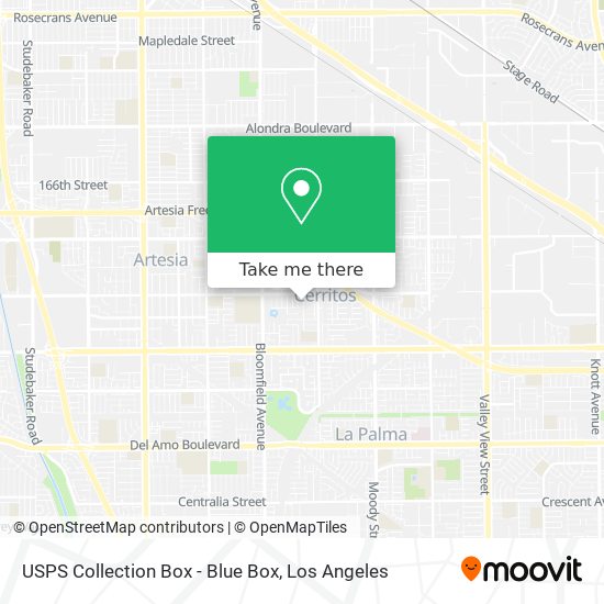 Mapa de USPS Collection Box - Blue Box