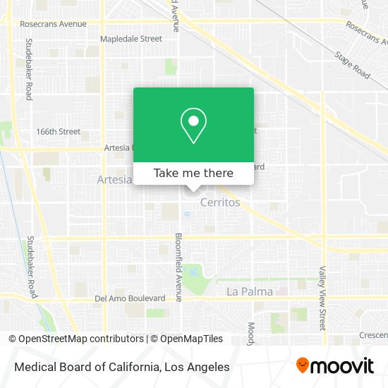 Mapa de Medical Board of California