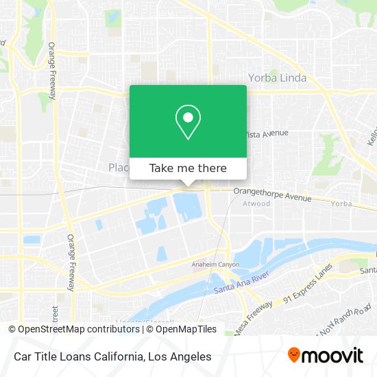 Car Title Loans California map