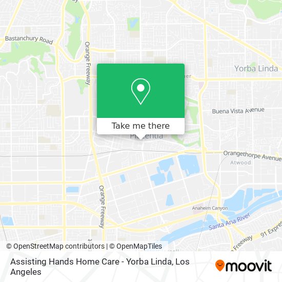 Assisting Hands Home Care - Yorba Linda map