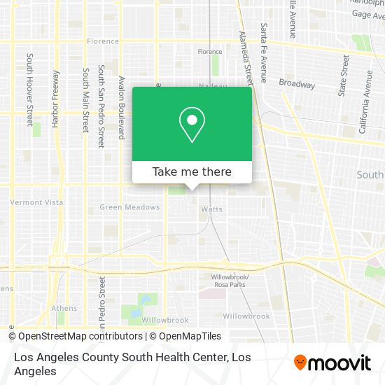 Los Angeles County South Health Center map