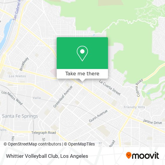 Mapa de Whittier Volleyball Club