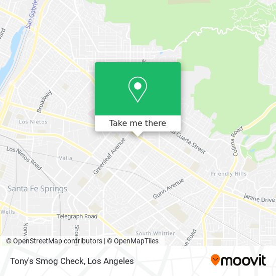 Mapa de Tony's Smog Check