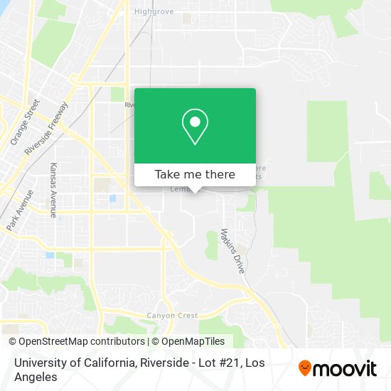 University of California, Riverside - Lot #21 map