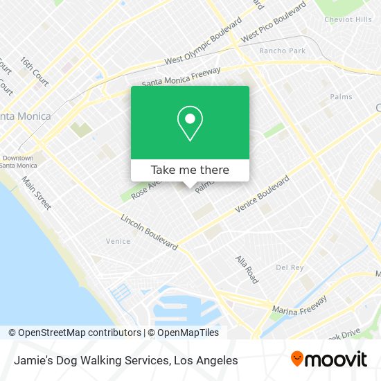 Jamie's Dog Walking Services map