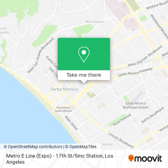 Mapa de Metro E Line (Expo) - 17th St / Smc Station