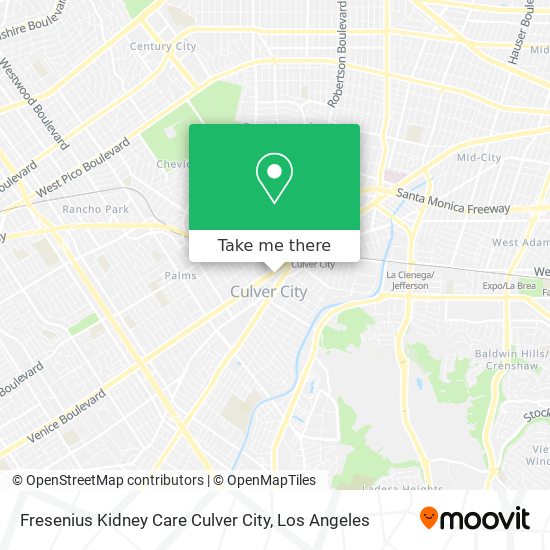 Fresenius Kidney Care Culver City map