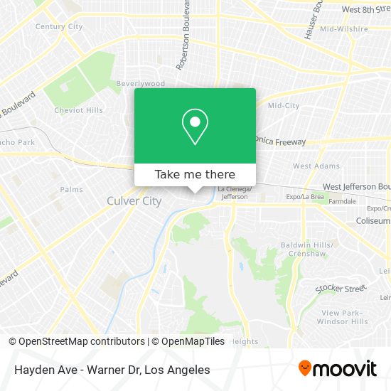 Hayden Ave - Warner Dr map