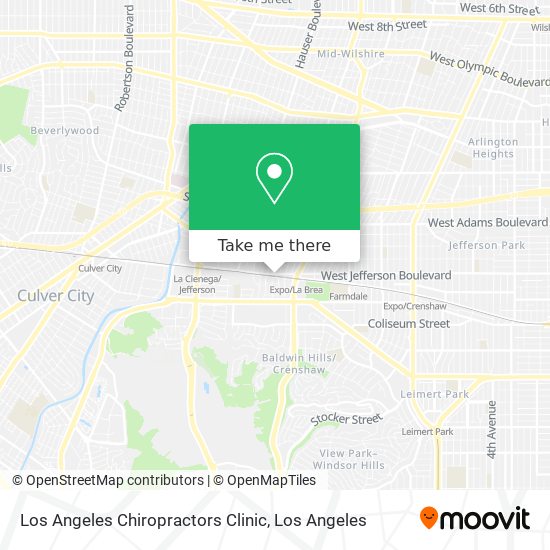 Los Angeles Chiropractors Clinic map