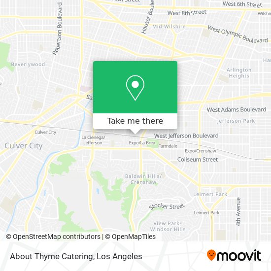 About Thyme Catering map