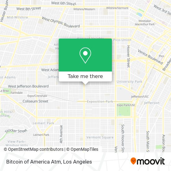 Mapa de Bitcoin of America Atm