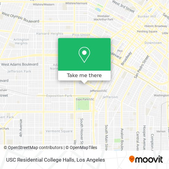 USC Residential College Halls map