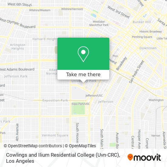 Cowlings and Ilium Residential College (Uvn-CRC) map