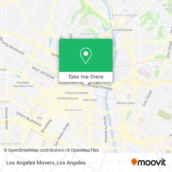 Mapa de Los Angeles Movers