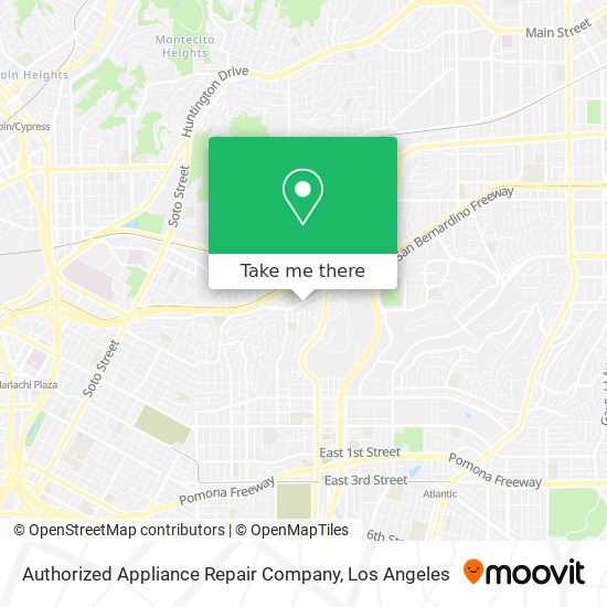 Authorized Appliance Repair Company map