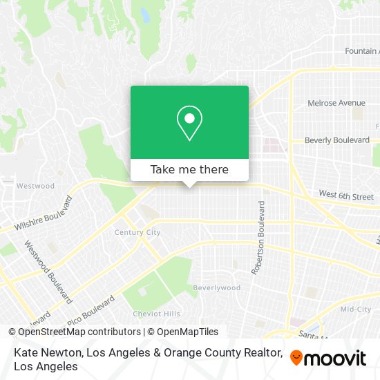 Mapa de Kate Newton, Los Angeles & Orange County Realtor