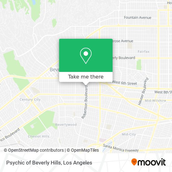 Psychic of Beverly Hills map