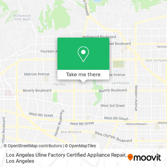 Mapa de Los Angeles Uline Factory Certified Appliance Repair