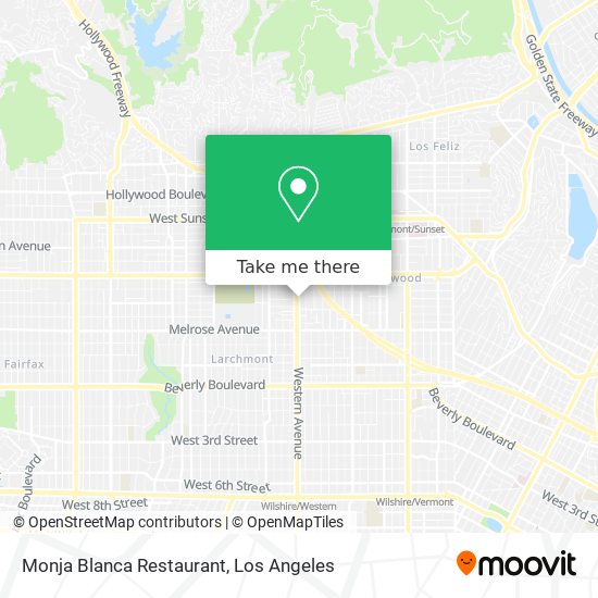 Monja Blanca Restaurant map