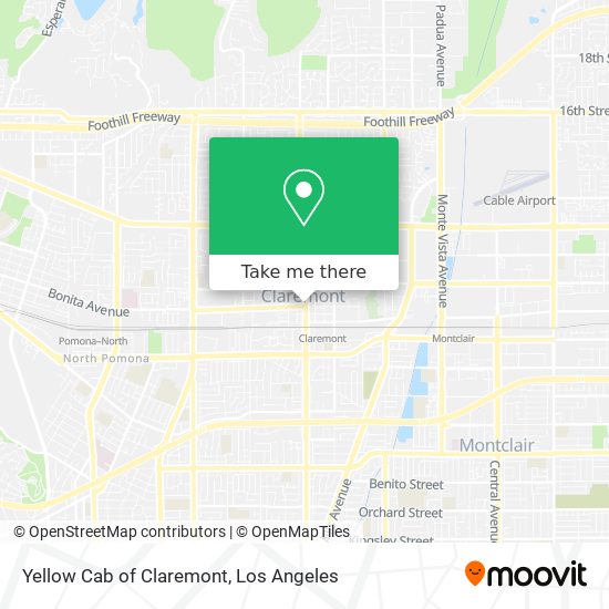 Yellow Cab of Claremont map