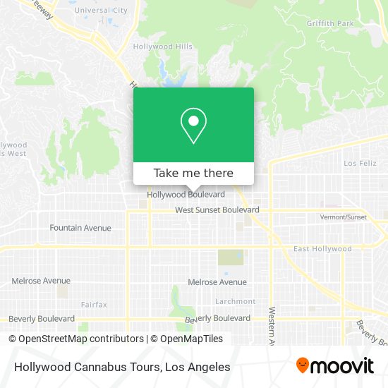 Mapa de Hollywood Cannabus Tours
