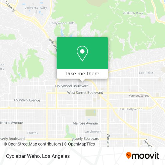 Cyclebar Weho map