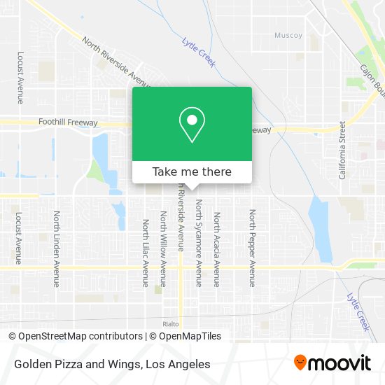 Golden Pizza and Wings map