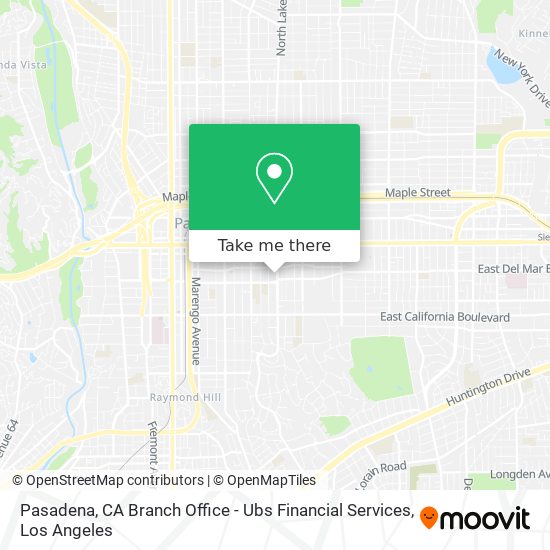 Pasadena, CA Branch Office - Ubs Financial Services map