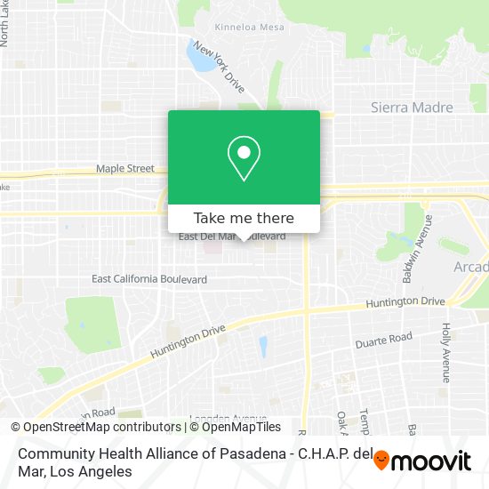 Mapa de Community Health Alliance of Pasadena - C.H.A.P. del Mar