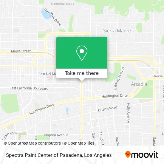 Spectra Paint Center of Pasadena map