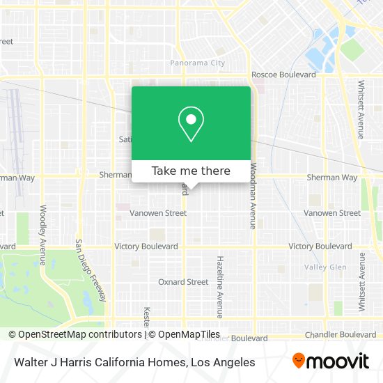 Mapa de Walter J Harris California Homes