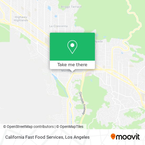 California Fast Food Services map