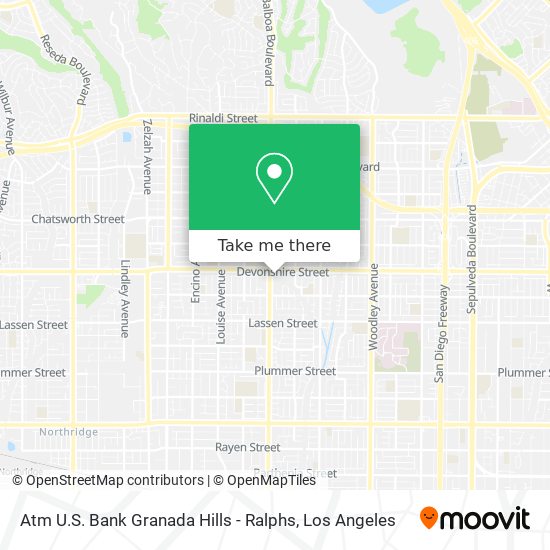 Atm U.S. Bank Granada Hills - Ralphs map
