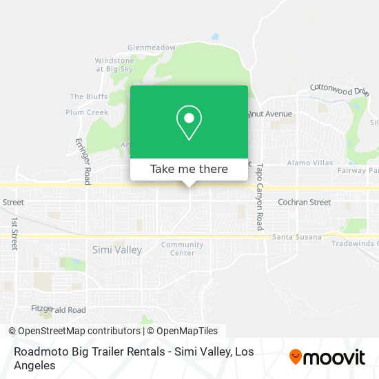 Mapa de Roadmoto Big Trailer Rentals - Simi Valley