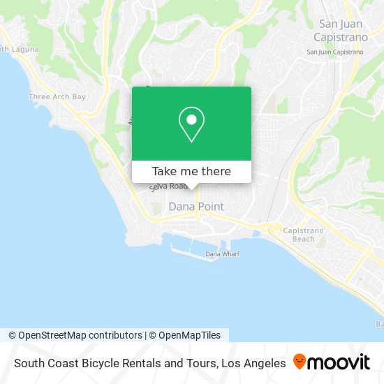 South Coast Bicycle Rentals and Tours map