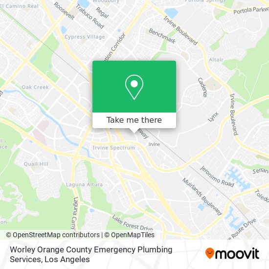 Worley Orange County Emergency Plumbing Services map