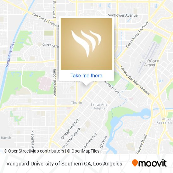 Vanguard University of Southern CA map
