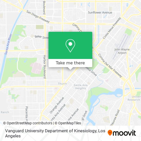 Vanguard University Department of Kinesiology map