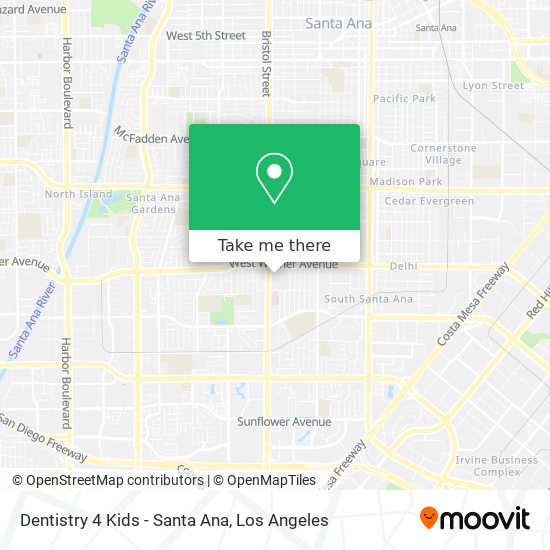 Dentistry 4 Kids - Santa Ana map