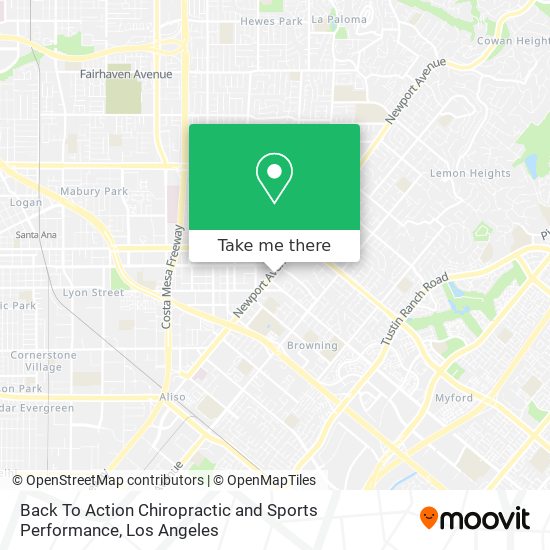 Back To Action Chiropractic and Sports Performance map